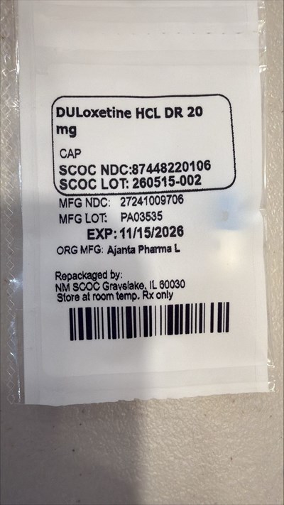 Duloxetine Dr 20mg Capsule (Duloxetine Dr 20mg Capsule Label)